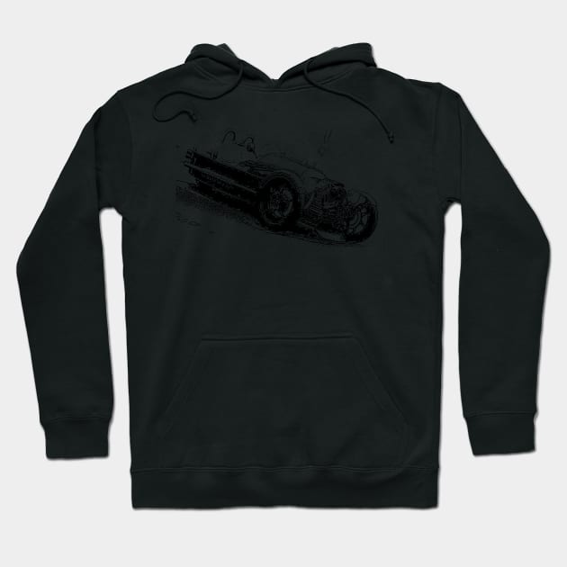 Morgan 3 Wheeler Wireframe Hoodie by SynchroDesign